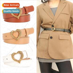 Gold Love Buckle Women Leather Vintage Imation Fas Belt