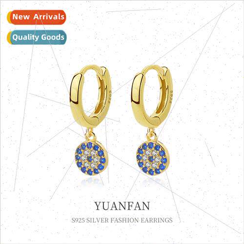 925 silver Devil Eye Earrings che Europe Vintage Zirconia Ea