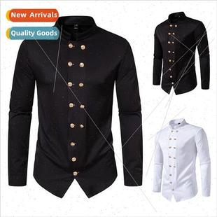 stand slee size long collar breasted double men new 2023