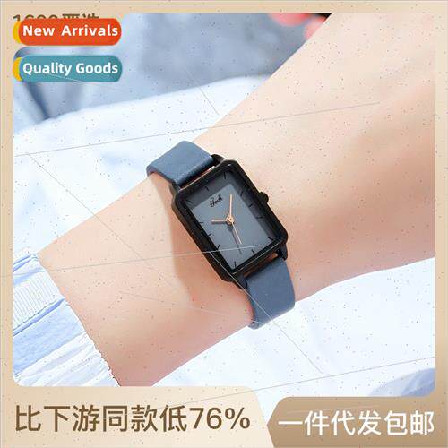 simple student watch delicate compact square quartz wristwat