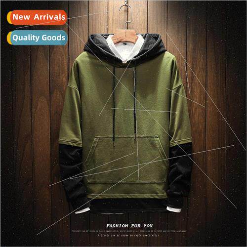 Autumn winter new men nd color blocking head hooded sweater