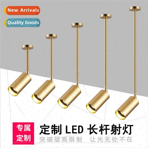 Long rod gold spotlight living room background wall beauty