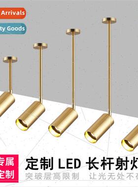 Long rod gold spotlight living room background wall beauty