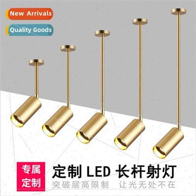 Long rod gold spotlight living room background wall beauty