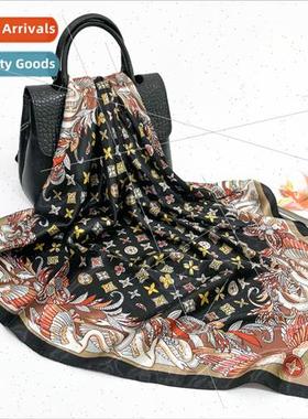 2021 spring summer new simulation silk scarf women 90*90CM s