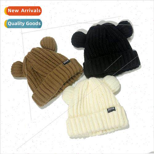 Japanese cute bear ears loose big head circumference wool ca
