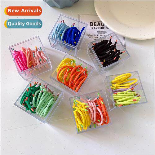 Colorful basic knotted children leather band baby hair tie h