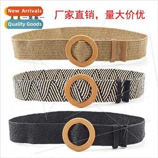 New PP grass woven belt men women decoration versatile pants