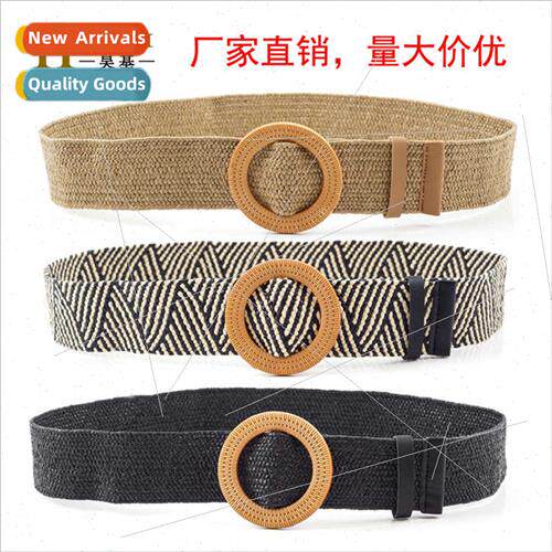 New PP grass woven belt men women decoration versatile pants