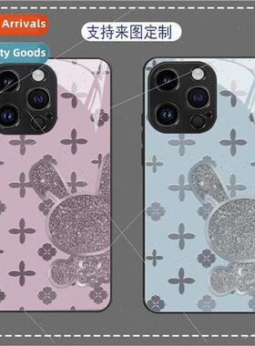 Bunny phone case apple 15 cute 14promax case 13pro glass cas