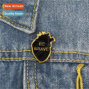 brave versatile Drip denim badge Brooch acrylic Oil heart