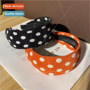 Korea new teeth fabric satin polka dot hair bands jewelry wi