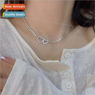 love heart niche full sim Korea diamond women Fresh necklace