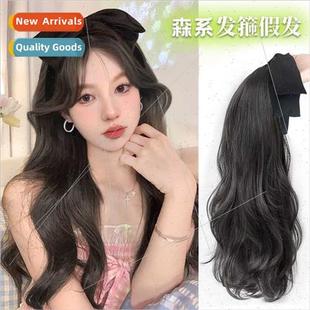 women bow heightening long fashion wig band hair piece One
