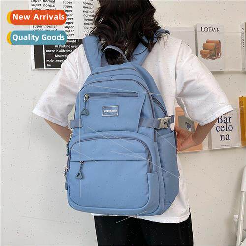 Popular shoulders backpack simple student schoolbag large ca