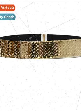 Europe women metal fish scale iron piece waist seal personal