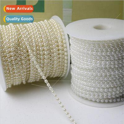 4mm semi-faceted connecting line beads double line clothing