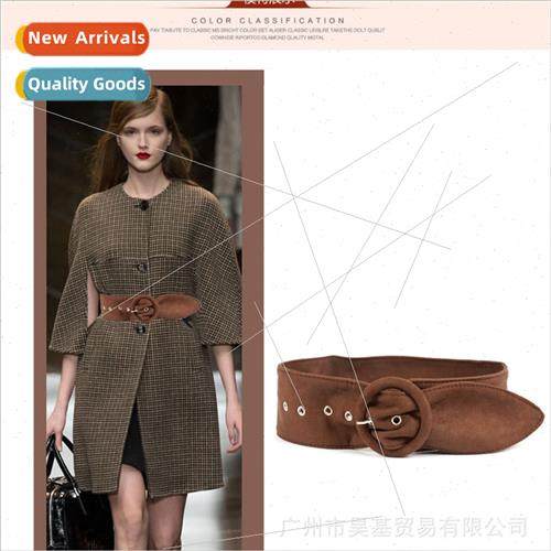 Double-sided velvet women wide belt decorative coat jumper b