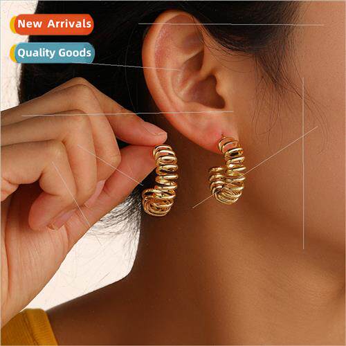 Europe senior sense luxury metal wind spring spiral C-shaped