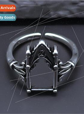 Creative time space door ring niche carved flowers live ring