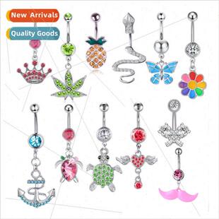 Europe Butterfly Flower Animal Navel Ring Navel Nail Piercin