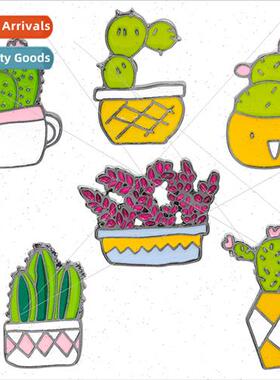 Japan Korea fresh plant oil drop brooch flower grass succule