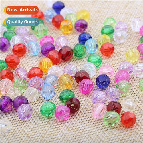 diy handmade beads 8mm32 faceted clear corner beads acrylic