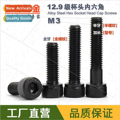 M3*6 8 100 extension 12.9 grade black cup head socket head c