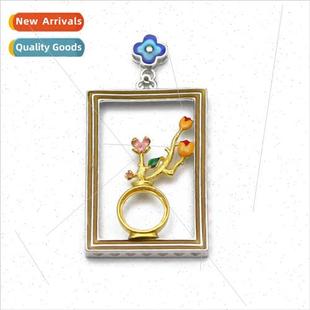 Hipster Jewelry lver Window Flower Pendant Holder Accessory