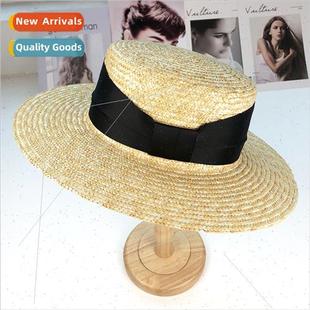flat topped straw large summer brimmed female Hepburn hat