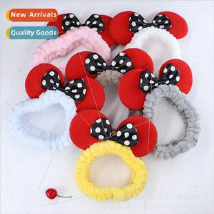 Mouse band wash face bow hair Minnie ears Cute tie