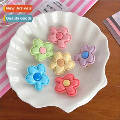 ins candy color flower hairpin side clip resin three-dimensi