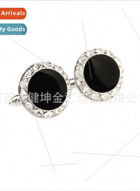 diamond encrusted cufflinks black enameled diamond encrusted