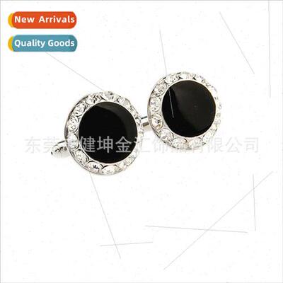diamond encrusted cufflinks black enameled diamond encrusted