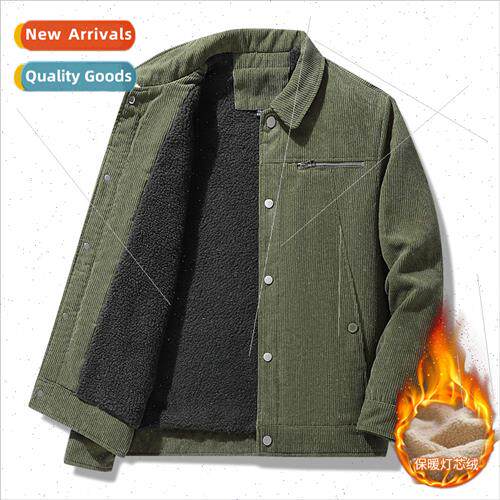 New cotton jacket men 2022 new corduroy cotton clothes thick