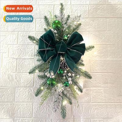 Christmas staircase decoration staircase garlhanging decorat