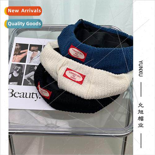 terary beret female fall patch painter hat show face small K
