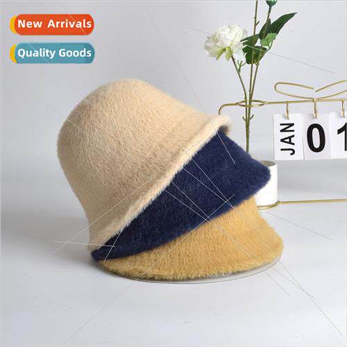 Japan mink velvet fisherman hat solid color bucket hat autum