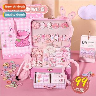 Children hair accessories storage box baby girls hair clips