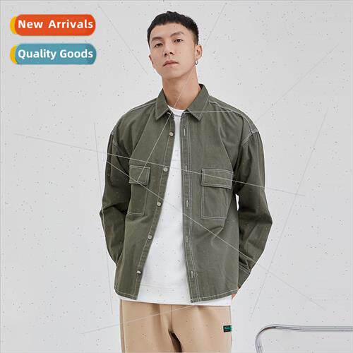 Spring Autumn senior sense nd work shirt men cotton solid co