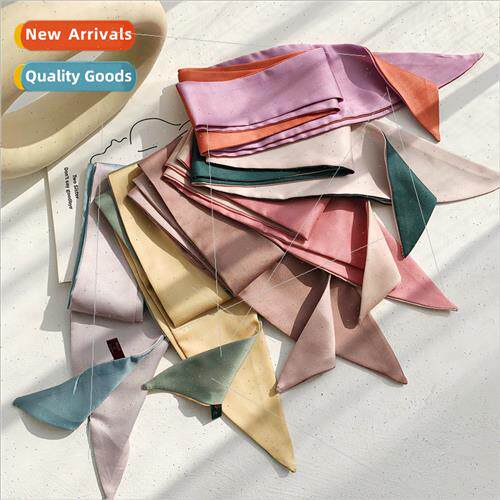Double-sided twill pointed fluttering Korean silk scarf wome