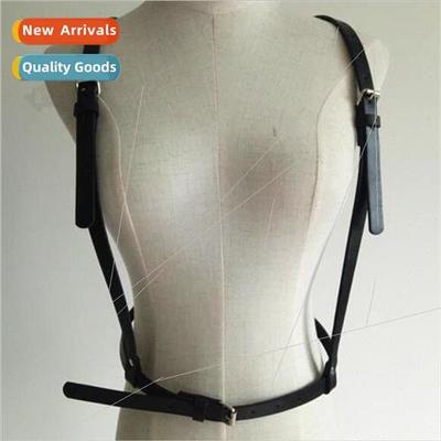 Europe Black Leather Strappy Back + Waistband One Piece Belt