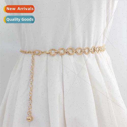 Women skirts versatile circle metal waist chain Korean decor