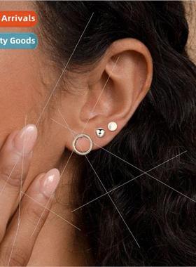 Combination Earrings Set Stainless Steel Round Stud Earrings