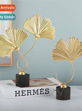 Scandinavian luxury ginkgo biloba ornaments metal crafts cre