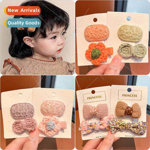 2023 Korean  children bow hair clips ltle girl fabric floral