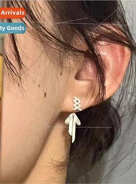 s925 Hundred twenty-five silver tie bow earrings female simp