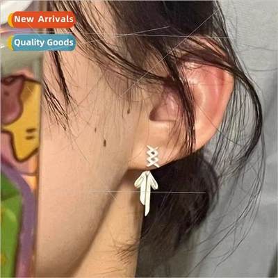 s925 Hundred twenty-five silver tie bow earrings female simp