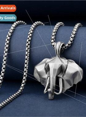 Pure Pewter 3D Elephant Vintage Men Pendant Animal Europe Sw