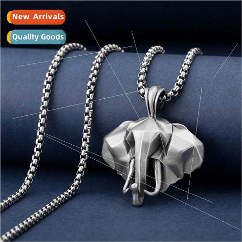 Pure Pewter 3D Elephant Vintage Men Pendant Animal Europe Sw